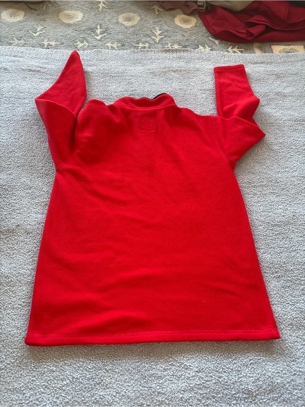 Old Navy Kids Red Quarter-Zip Fleece with Black Trim